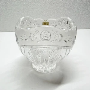 Vintage Bleikristall Garten Floral Deutsch Bleikristall Bonboniere 3,75" - Bild 1 von 6