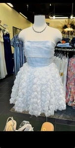 white organza draped mini dress - Picture 1 of 4