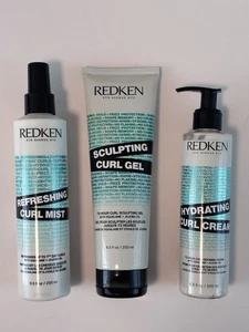 REDKEN Treatment CURL Lot: Hydrating Cream, Sculpting Gel & Refreshing Mist NEW! - Picture 1 of 19