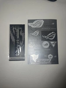 WHITE ASUS ROG STRIX Republic of Gamers Keychain and Sticker Sheet - Picture 1 of 1