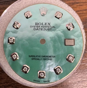 Rolex para hombre Datejust personalizado verde sin trapear esfera de diamante para modelos 16014 16234 116234 - Imagen 1 de 1