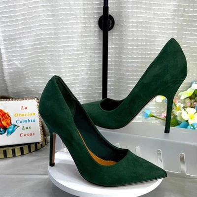 (H2) NWT ASOS DESIGN mid-heeled court shoes in green, size 4/10.3cm - Image 1 of 4
