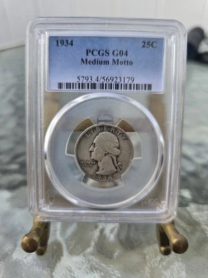 1934 Washington Quarter-PCGS G04-Medium Motto - Image 1 of 2