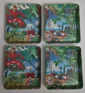 Menge 4 Vintage 6" Jim Walker 1988 Karibik Melamin Tabletts Mebel Hergestellt in Italien - Bild 1 von 12
