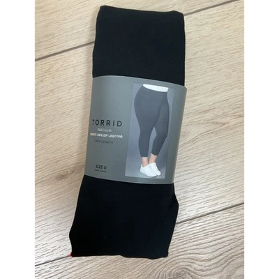 Torrid Size 0 Women's Platinum Ponte Side Zip Leggings Crop Length Black - Image 1 of 4