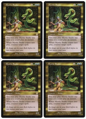 Mystic Snake x4 4x 2001 Apocalypse PLAYSET Multi-Color Rare Creature MTG NM AZ1 - Image 1 of 2