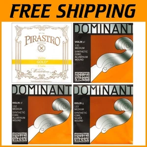 Best-Selling 4/4 Violin String Set: Gold E & Dominant A, D, G - Polished Finish - Picture 1 of 2