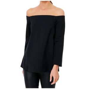 Tuckernuck Miranda Off the Shoulder Blouse 3/4 Sleeve Top Women's XL Black - Picture 1 of 9