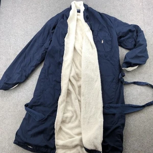 Vintage Polo Ralph Lauren abito lungo uomo S/M blu navy con cintura spugna foderato cotone - Foto 1 di 8