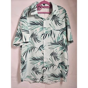 Shein Herren Manfinity Kurzarm Hawaiihemd grün mit Palmblättern Größe M - Bild 1 von 12