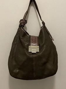 Bolso de Mano Jimmy Choo Grande Marrón Piel de Serpiente con Hardware en Tono Dorado AUTÉNTICO - Imagen 1 de 12