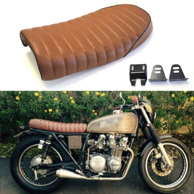 Asiento de sillín plano vintage Café Racer para Kawasaki KZ200 KZ400 KZ650 KZ800 KZ1000 Foto 1 de 4