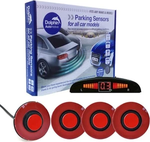 Dolphin Flush Fit FRONT Parking Sensors Kit With Dash Display - Red - Picture 1 of 10