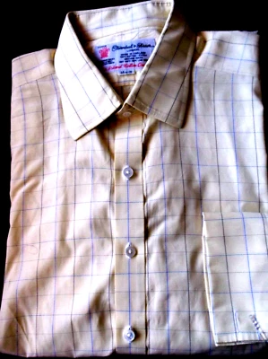 Camisa de vestir Turnbull & Asser London amarilla a cuadros puño francés talla 18/46 hecha en Reino Unido Foto 1 de 4