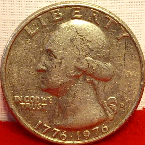 1776-1976 Bicentennial Quarter George Washington D Mint Filled Error 25 Cents Cover