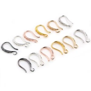 Silver Gold Plated Hook Earrings Jewelry Accessory Copper Earring 20pcs 17x10mm - Picture 1 of 40