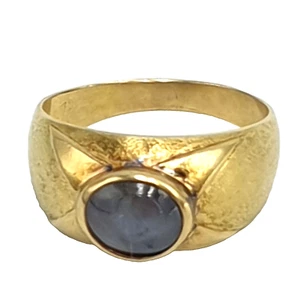 ANELLO FASCIA VINTAGE ANNI '60 IN ORO MASSICCIO 18K PIETRA DI LUNA MADE IN ITALY - Foto 1 di 12