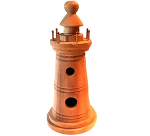 8 Inch Wooden Lighthouse Birdhouse Unfinished Wood for Painting Crafts - Picture 1 of 7