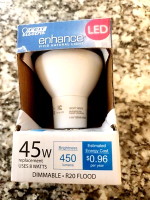 FEIT ELECTRIC ENHANCE VIVID NATURAL LIGHT DIMMABLE R20 FLOOD - Image 1 of 2