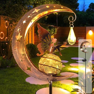 Mond Solarleuchte LED Solarlampe Blumenfee Gartenleuchte Wegeleuchte Wasserdicht - Bild 1 von 14