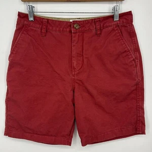 Quiksilver Chino Shorts Men's Size 30 Red Flat Front Solid 8" Cotton - Picture 1 of 9