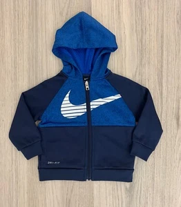 Nike Baby Kleinkind Dri-Fit Hoodie mit durchgehendem Reißverschluss blau Größe 12 Monate NEU - Bild 1 von 7