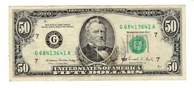 STATI UNITI AMERICANI USA banconota $50 dollari 1988 G CHICAGO BUONO STATO - Immagine 1 di 2