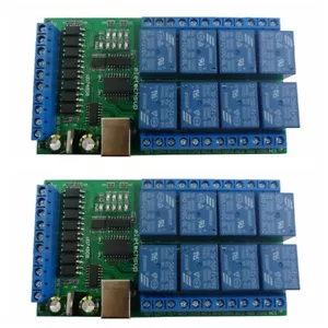 2x DC 12V 24V 8ch IO collettore digitale porta seriale USB COM modulo relè UART - Foto 1 di 13