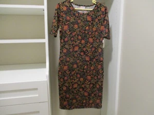 LULAROE JULIA KLEID SCHWARZ GEBLÜMT GRÖSSE MEDIUM - Bild 1 von 3