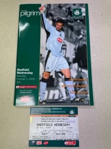 2008/09 PLYMOUTH ARGYLE V SHEFFIELD WEDNESDAY 04-10-2008 CHAMPIONSHIP & TICKET - Picture 1 of 1