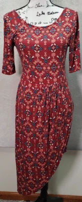 Everly francesca's Sheath Dress Womens L Maroon Multi Floral Backless Wrap Front Foto 1 de 4