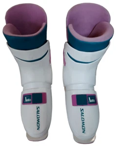 Salomon Sx42 HTC Ski Boots Women's Size 8.5-9.0 325mm White Pink Teal - Picture 1 of 11
