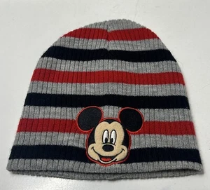 Cappello berretto Disney Topolino maglia berretto a righe grigio rosso nero bambino 2T a 5T - Foto 1 di 9