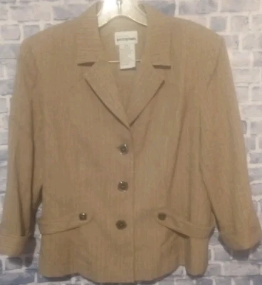 Linda chaqueta de negocios marrón para mujer Petite Perceptions talla 10P 0271 Foto 1 de 4