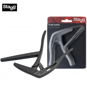Stagg SCPX-FL BK Black Flat Trigger Capo for Classical Guitars - Picture 1 of 1