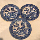 3+Vintage+Blue+Willow+Grill+Plates+10+1%2F4%22+Made+in+Japan