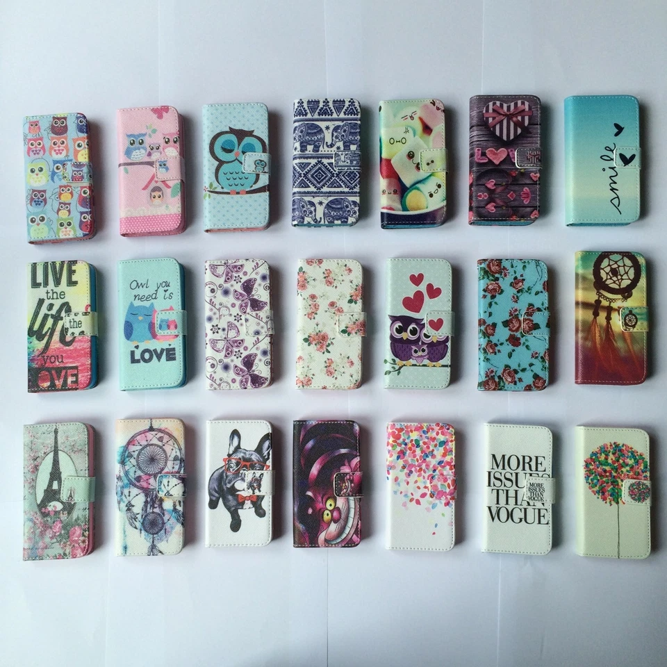  FLIP WALLET PU LEATHER CASE COVER WITH  STAND CARD HOLDER FOR  PHONES - Image 1 of 2