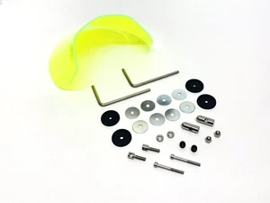 LAMBRETTA SX 150 200 FLORESCENT GREEN TRANSPARENT SPORTS FLYSCREEN WITH FIXINGS - Picture 1 of 3