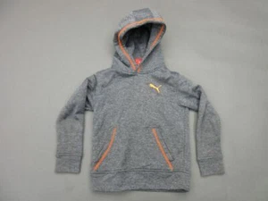 PUMA SIZE 5 BOYS GRAY ATHLETIC LONG SLEEVE PULLOVER HOODIE T345 - Picture 1 of 6