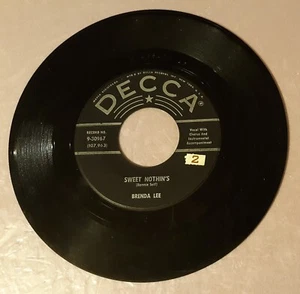 Brenda Lee Sweet Nothin's/Weep No More My Baby by DECCA Records 45rpm 7" Vinyl - Picture 1 of 2
