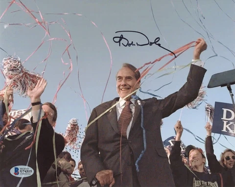 BOB DOLE SIGNED AUTOGRAPHED 8x10 PHOTO PRESIDENTIAL CANDIDATE KANSAS BECKETT BAS Cover