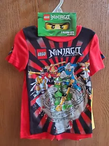 NWT Size 4 Lego Ninjago 4pc 2 pajama set red shirts shorts - Picture 1 of 2