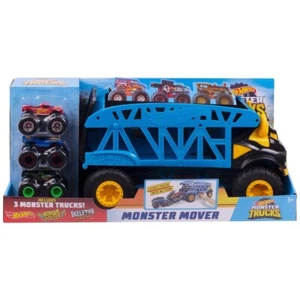 Hot Wheels Monster Mover and 3 Monster Trucks! Transport Hot Wheels In Style - Picture 1 of 2