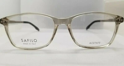 SAFILO TRATTO 01 79U ACETATE CLEAR WITH TINT EYEGLASSES FRAME 55-17-145 ITALY - Image 1 of 4