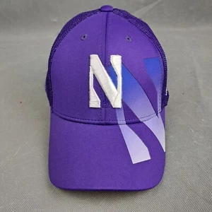 Northwestern Wildcats Baseball Hat L/XL Adidas Stretch Fit Cap NCAA Purple Mesh - Picture 1 of 10