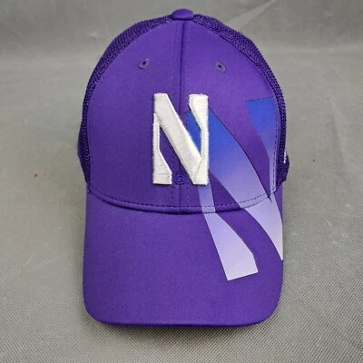 Northwestern Wildcats Baseball Hat L/XL Adidas Stretch Fit Cap NCAA Purple Mesh  - Image 1 of 4