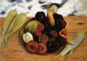 Fruits of the ground - Frida Kahlo - A4 size 21x29.7cm Canvas Art Print Unframed - Picture 1 of 3