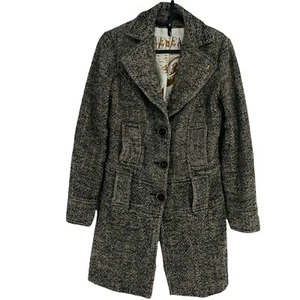 GUESS JEANS Brown Wool Blend Over Coat Jacket Size S - Picture 1 of 10