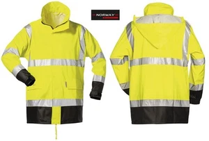 Warnschutz-Regenjacke von NORWAY orange gelb/schwarz Bau Garten Fahrrad TOP - Bild 1 von 4