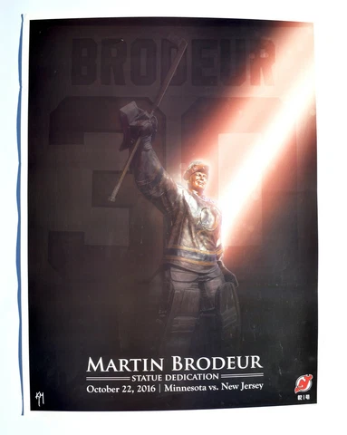 n.j. devils martin brodeur 10/22/16 statue dedication poster wild vs devils rare Cover